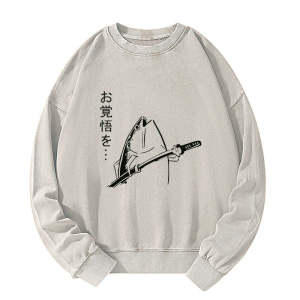 Image of Tokyo-Tiger The Fish With The Knife Japanese Washed Sweatshirt