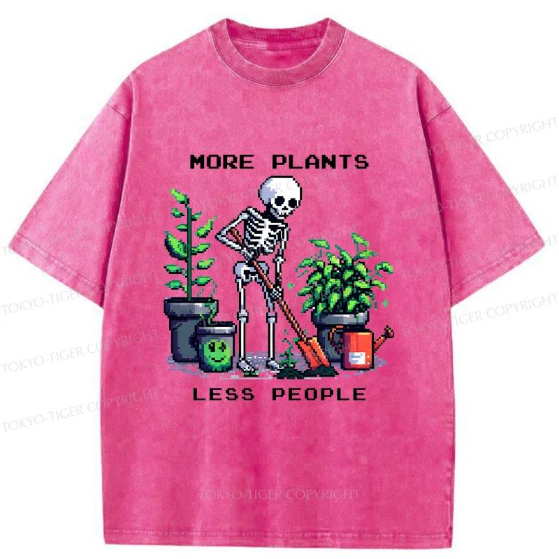 Tokyo-Tiger Skeleton Planting Trees Washed T-Shirt
