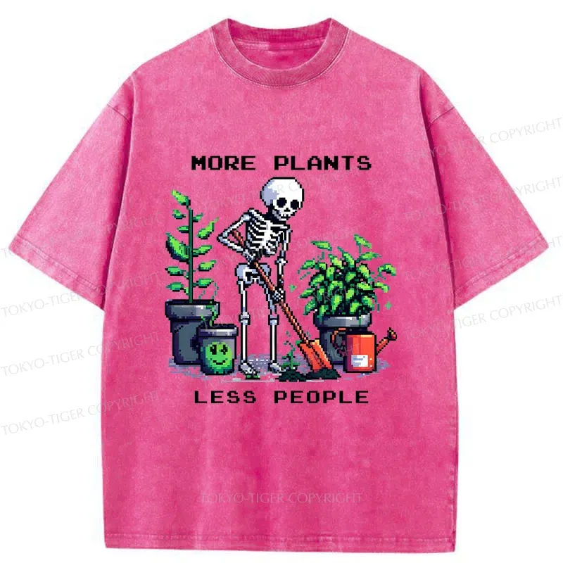 Tokyo-Tiger Skeleton Planting Trees Washed T-Shirt
