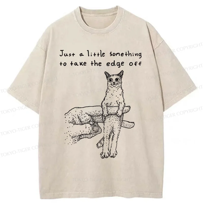 Tokyo-Tiger Catch The Cat Funny Washed T-Shirt