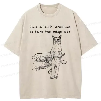 Tokyo-Tiger Catch The Cat Funny Washed T-Shirt