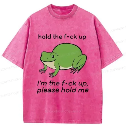 Tokyo-Tiger Bloated Frog Funny Washed T-Shirt