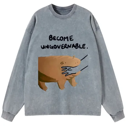 Tokyo-Tiger Moo Deng Bites Someone's Arm Washed Long Sleeve T-Shirt