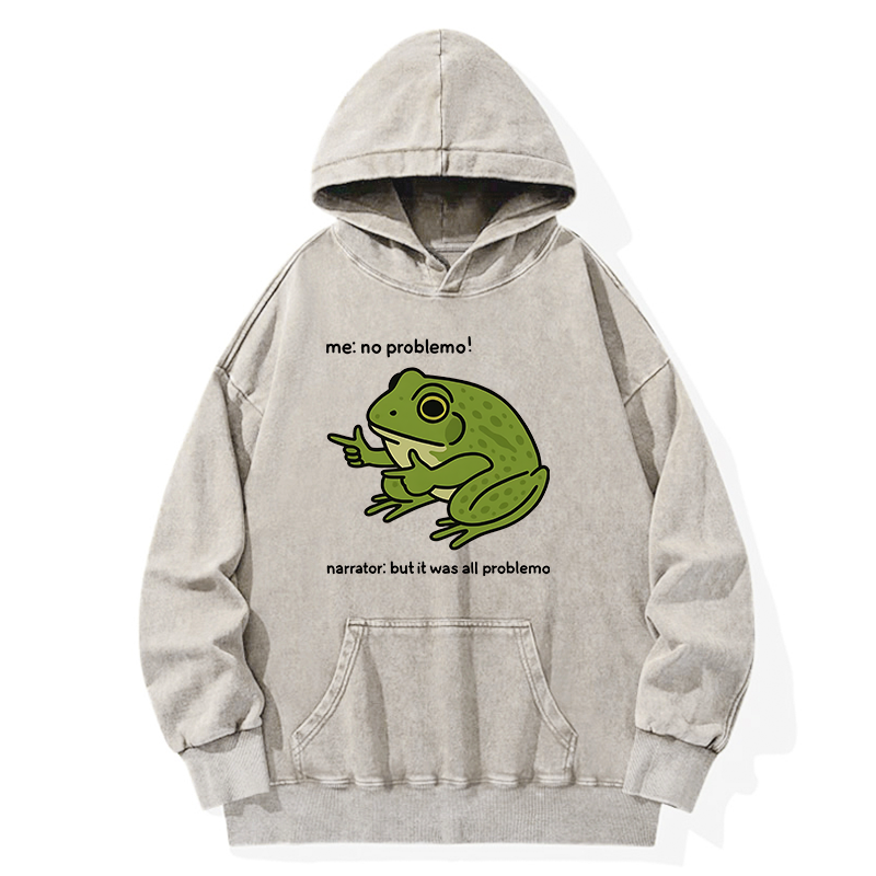 Tokyo-Tiger Stupid Frog Meme Washed Hoodie