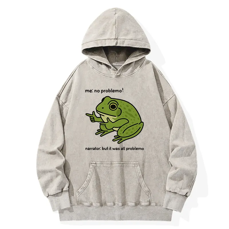 Tokyo-Tiger Stupid Frog Meme Washed Hoodie