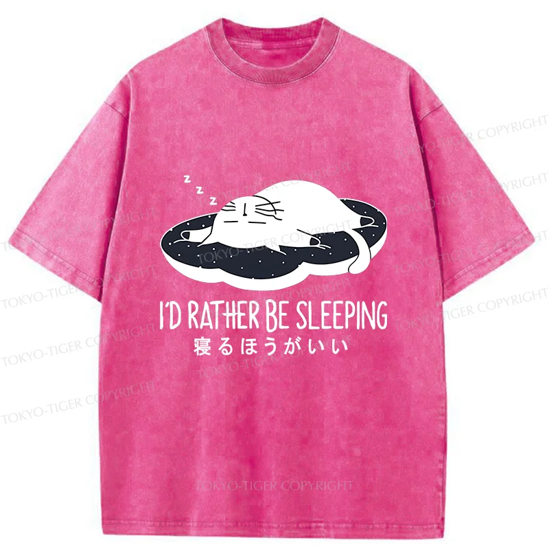 Tokyo-Tiger I'd Rather Sleep Washed T-Shirt