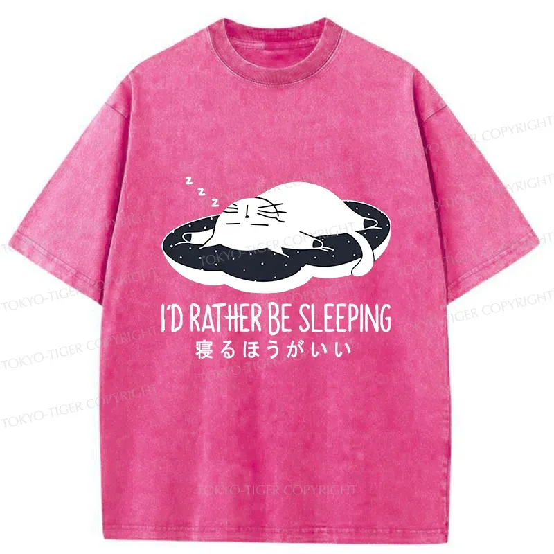 Tokyo-Tiger I'd Rather Sleep Washed T-Shirt Sale