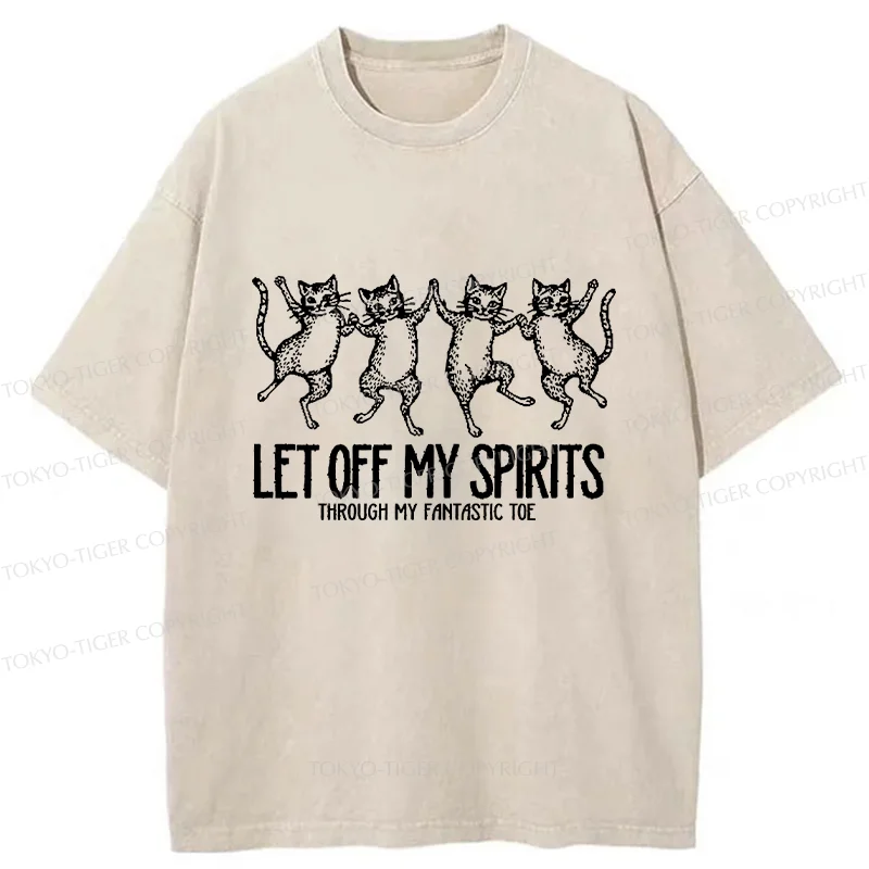 Tokyo-Tiger Dancing Cats World Washed T-Shirt