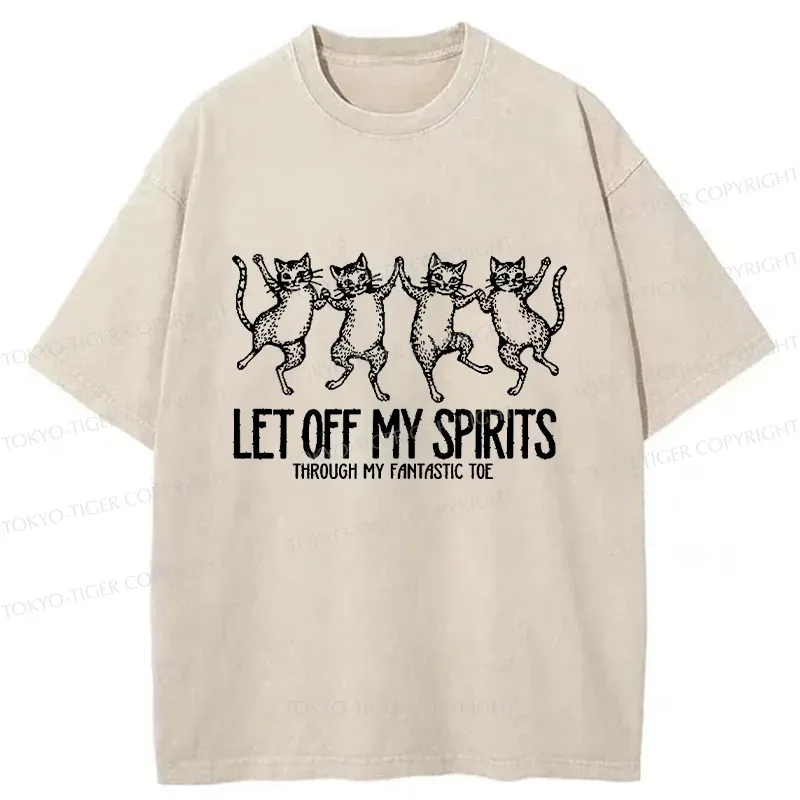 Tokyo-Tiger Dancing Cats World Washed T-Shirt Sale