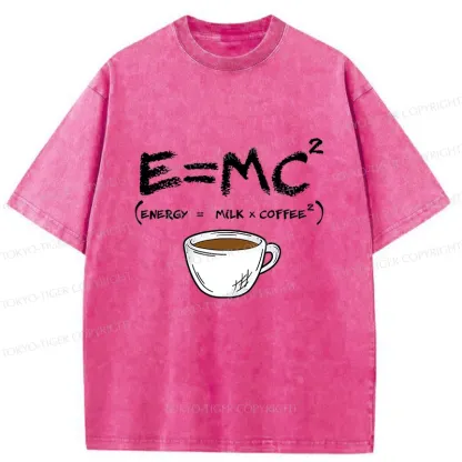 Tokyo-Tiger Coffee Formula Funny Washed T-Shirt