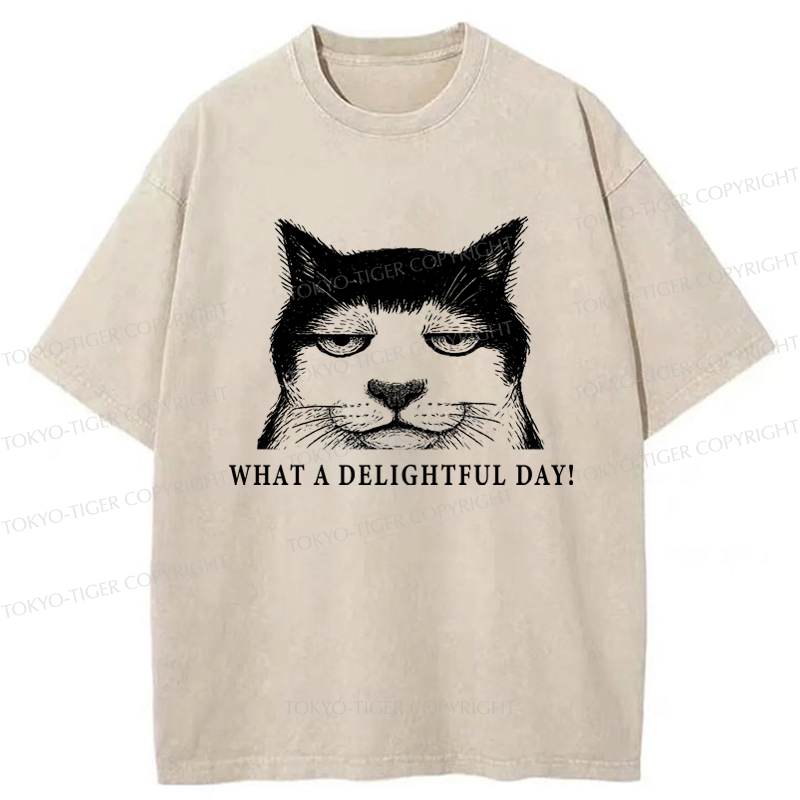 Tokyo-Tiger The World-Weary Cat Washed T-Shirt
