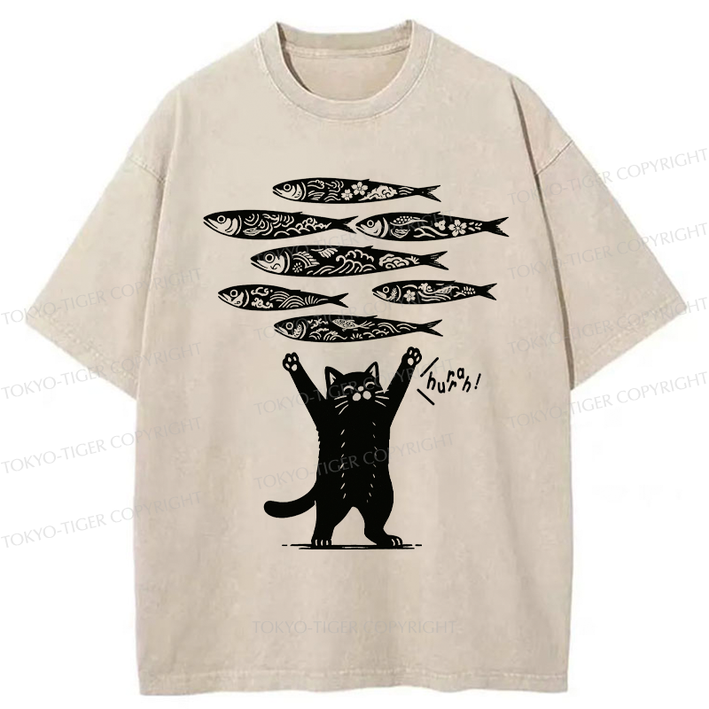 Tokyo-Tiger The Lucky Cat Washed T-Shirt