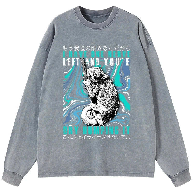 Tokyo-Tiger I Have One Nerve Chameleon Washed Long Sleeve T-Shirt Sale