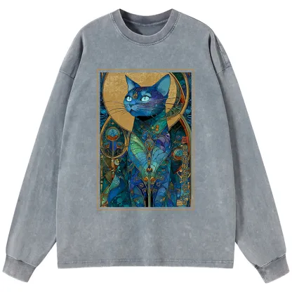 Tokyo-Tiger The Cat’s Plan To Rule Them All Washed Long Sleeve T-Shirt