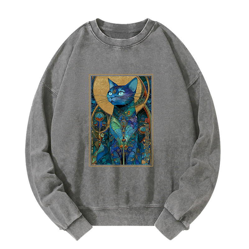 Tokyo-Tiger The Cat’s Plan To Rule Them All Washed Sweatshirt