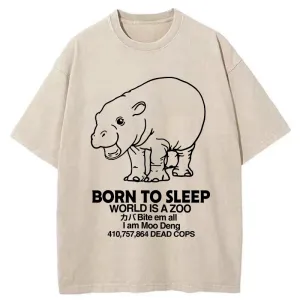 Image of Tokyo-Tiger Born To Sleep Washed T-Shirt