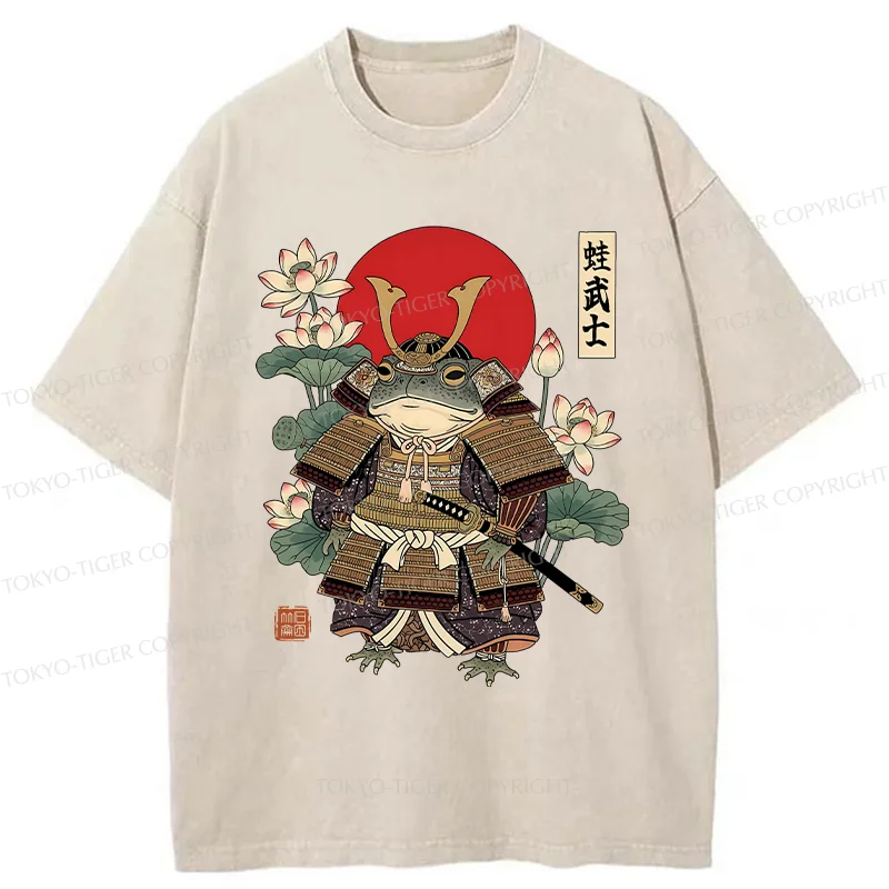 Tokyo-Tiger Traditional Frog Samurai Washed T-Shirt