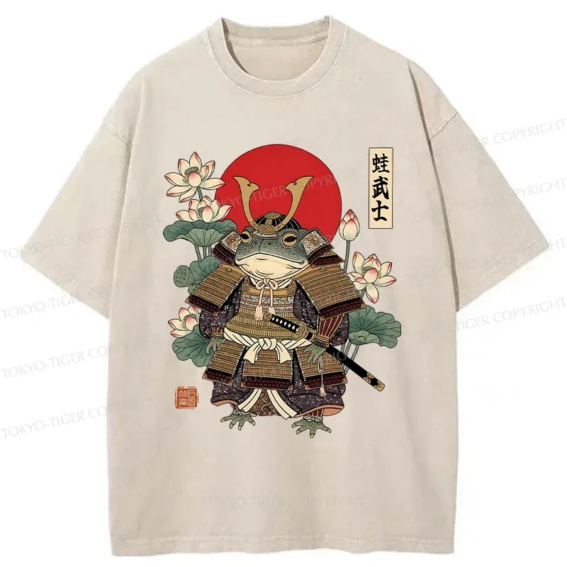 Tokyo-Tiger Traditional Frog Samurai Washed T-Shirt