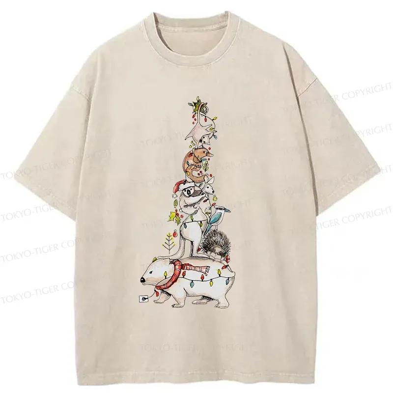 Tokyo-Tiger Australian Christmas Tree Washed T-Shirt