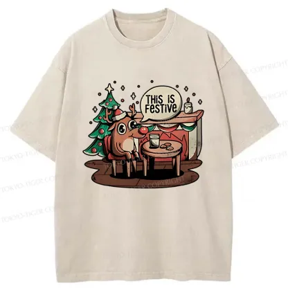 Tokyo-Tiger Rudolph Christmas Eve Washed T-Shirt