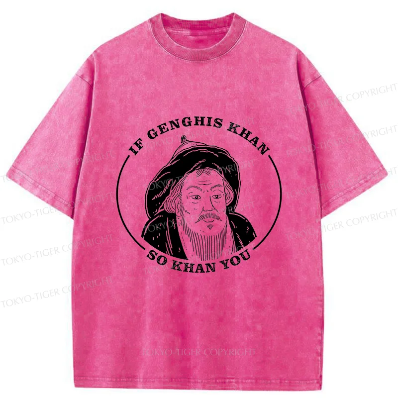 Tokyo-Tiger If Genghis Khan So Khan You Funny Washed T-Shirt