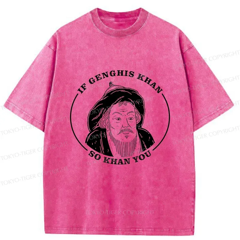 Tokyo-Tiger If Genghis Khan So Khan You Funny Washed T-Shirt