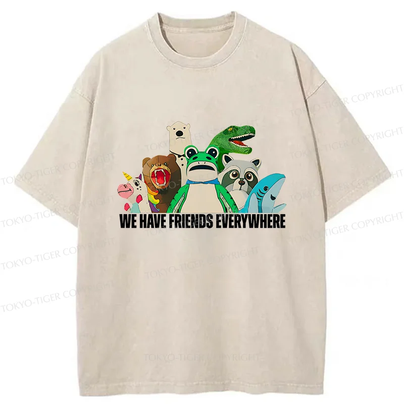 Tokyo-Tiger Frog Doll Costume Washed T-Shirt