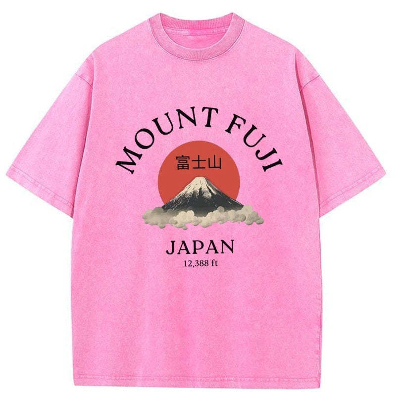Tokyo-Tiger Japan Mount Fuji Sun Unisex Washed T-Shirt