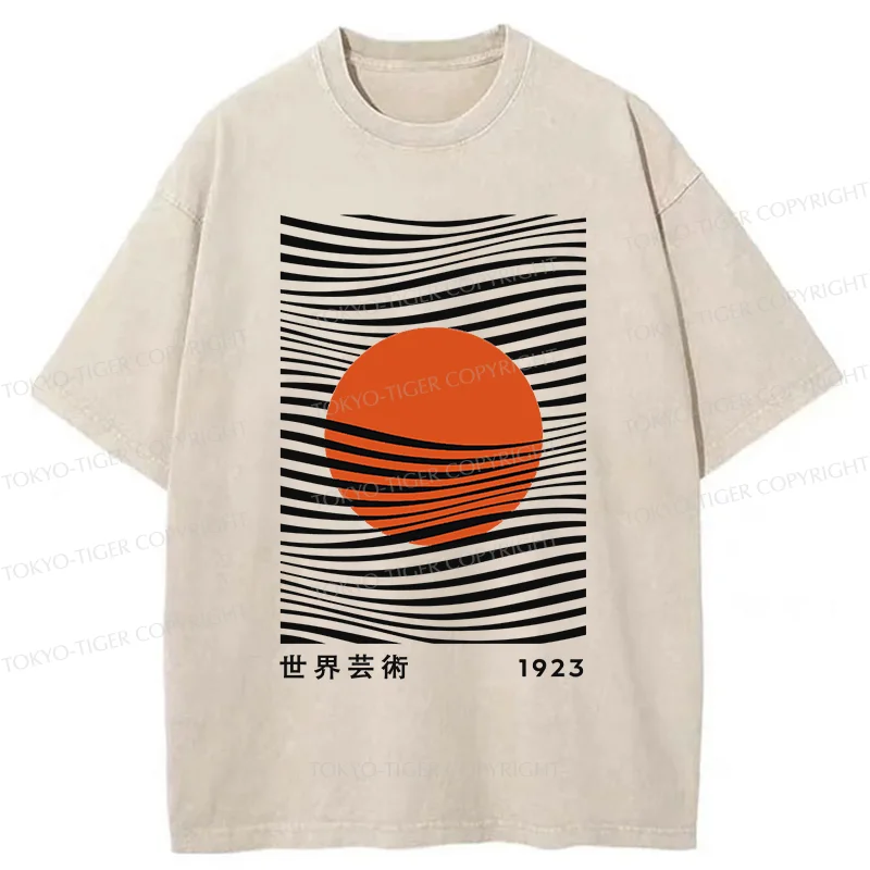 Tokyo-Tiger Minimalist Art Sun Washed T-Shirt