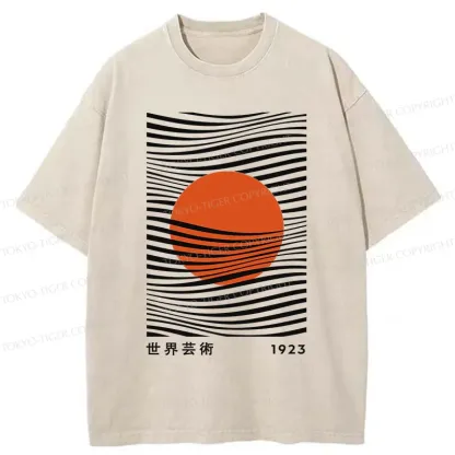 Tokyo-Tiger Minimalist Art Sun Washed T-Shirt
