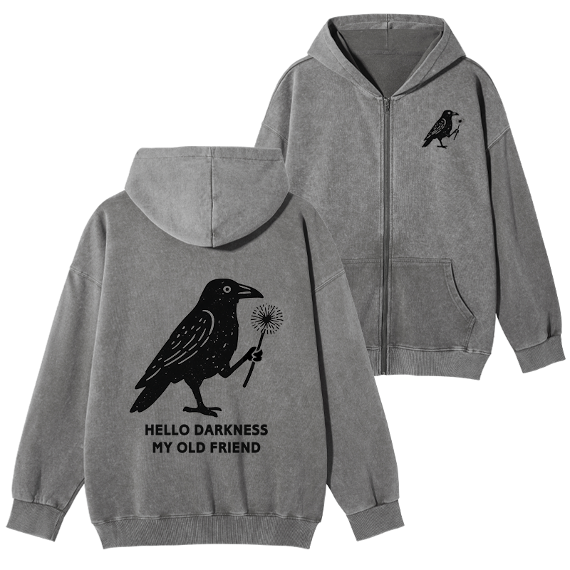 Tokyo-Tiger My Old Friend The Crow Washed Zip Hoodie