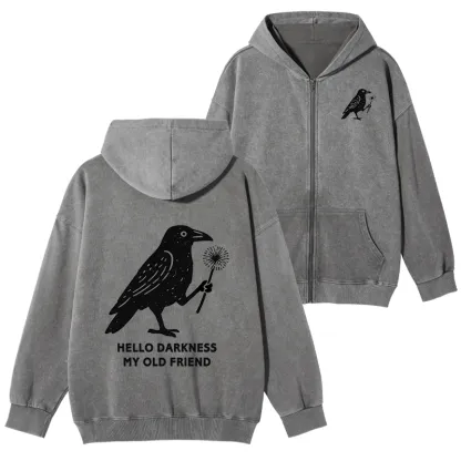 Tokyo-Tiger My Old Friend The Crow Washed Zip Hoodie