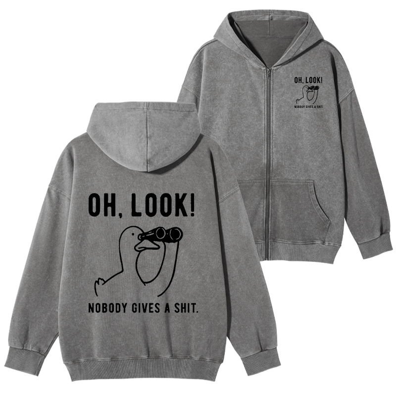 Tokyo-Tiger No One Cares About The Duck Washed Zip Hoodie