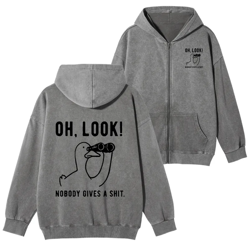 Tokyo-Tiger No One Cares About The Duck Washed Zip Hoodie