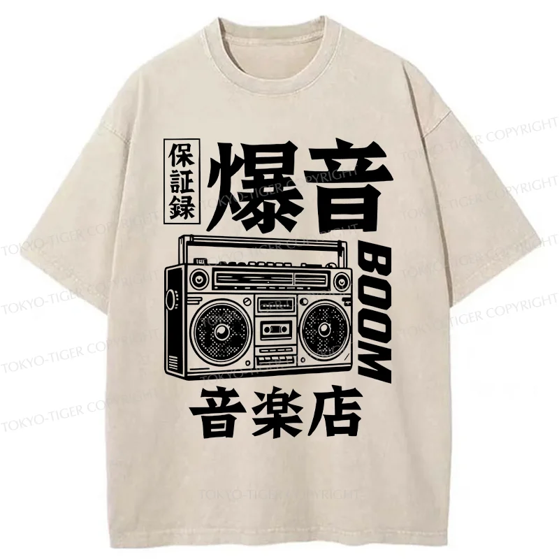 Tokyo-Tiger Retro Radio Washed T-Shirt