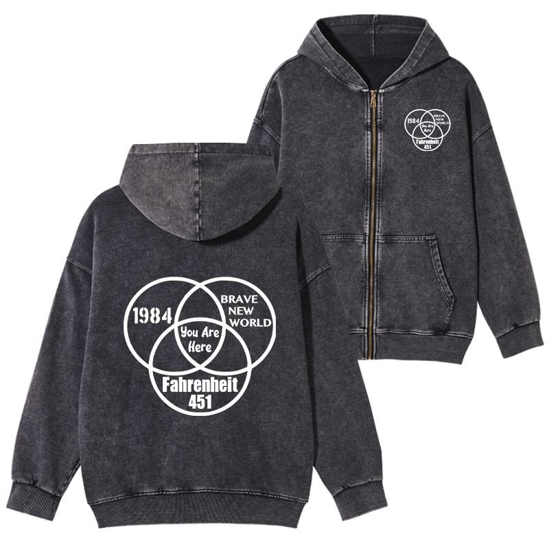Tokyo-Tiger Multidimensional Thinking And Rebellion Washed Zip Hoodie