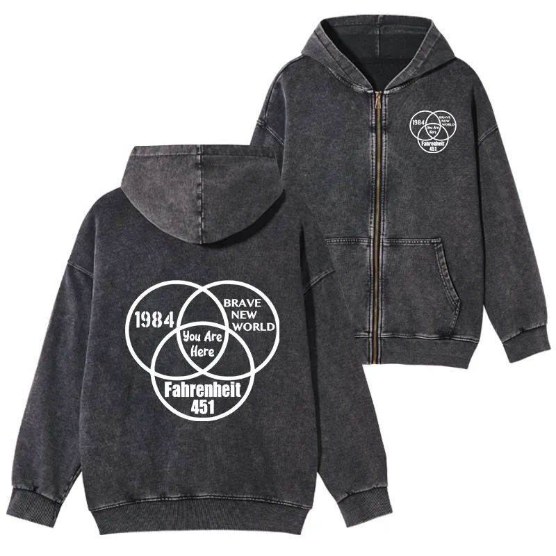 Tokyo-Tiger Multidimensional Thinking And Rebellion Washed Zip Hoodie
