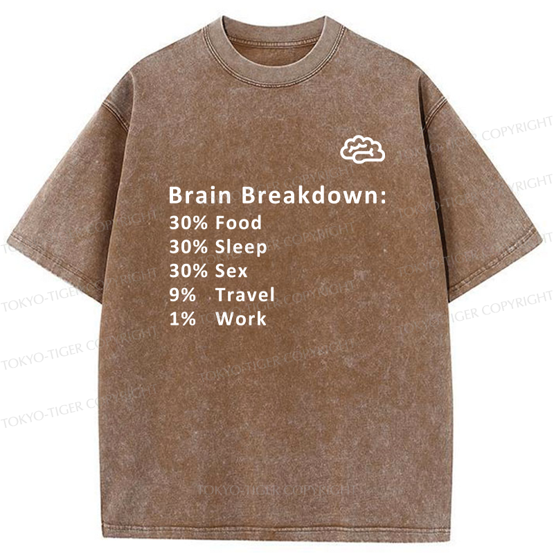 Tokyo-Tiger Brain Breakdown Washed T-Shirt
