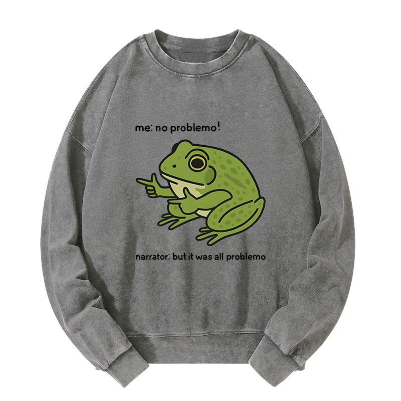 Tokyo-Tiger Stupid Frog Meme Washed Sweatshirt