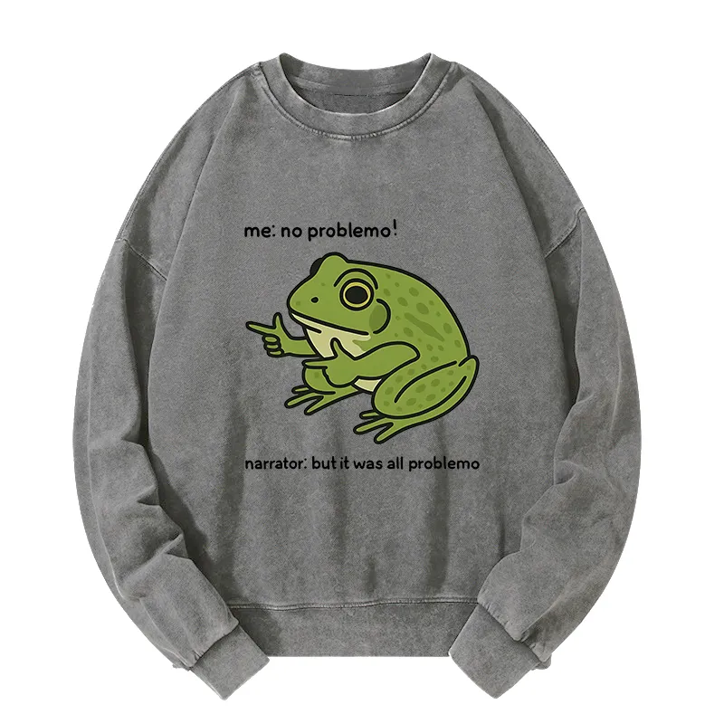 Tokyo-Tiger Stupid Frog Meme Washed Sweatshirt