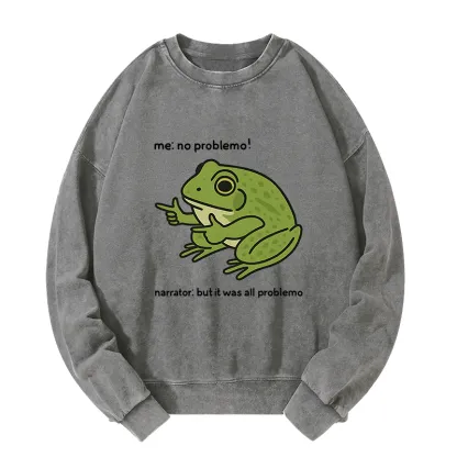 Tokyo-Tiger Stupid Frog Meme Washed Sweatshirt