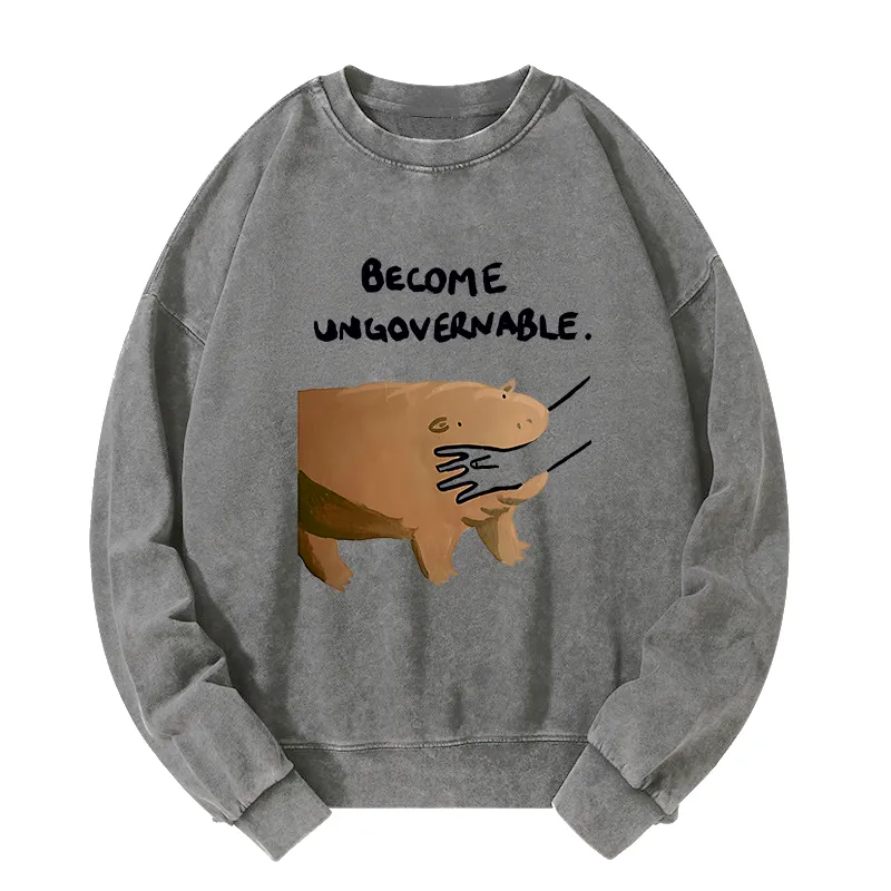 Tokyo-Tiger Moo Deng Bites Someone's Arm Washed Sweatshirt