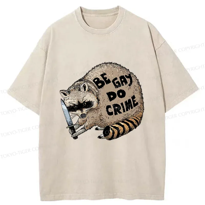 Tokyo-Tiger Criminal Raccoon Washed T-Shirt