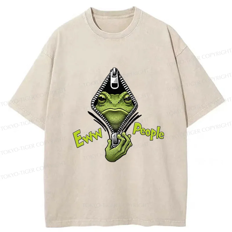 Tokyo-Tiger Frogs Hate Humans Washed T-Shirt