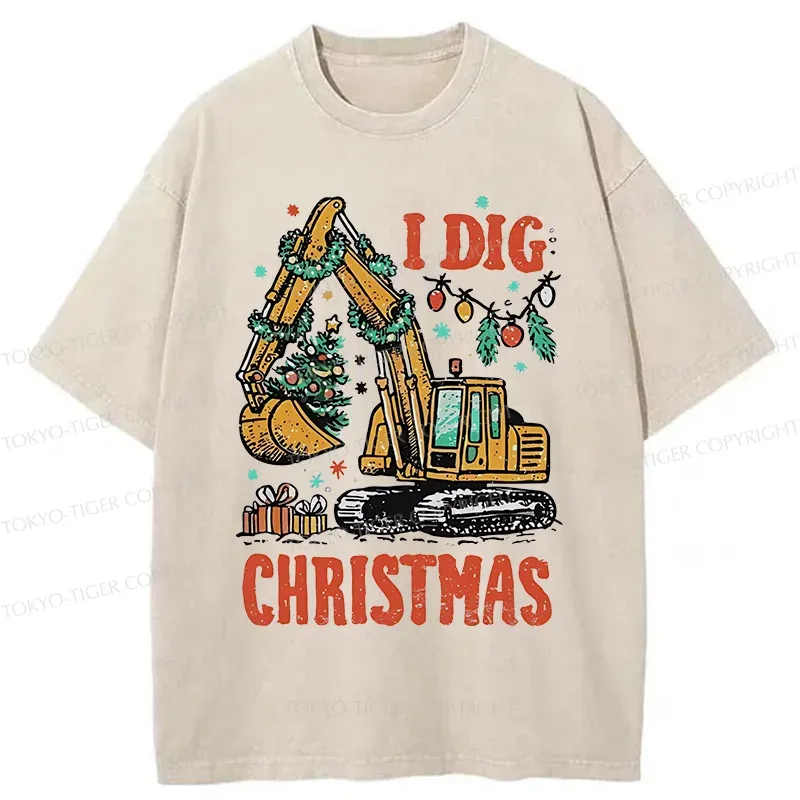 Tokyo-Tiger I Dig Christmas Washed T-Shirt