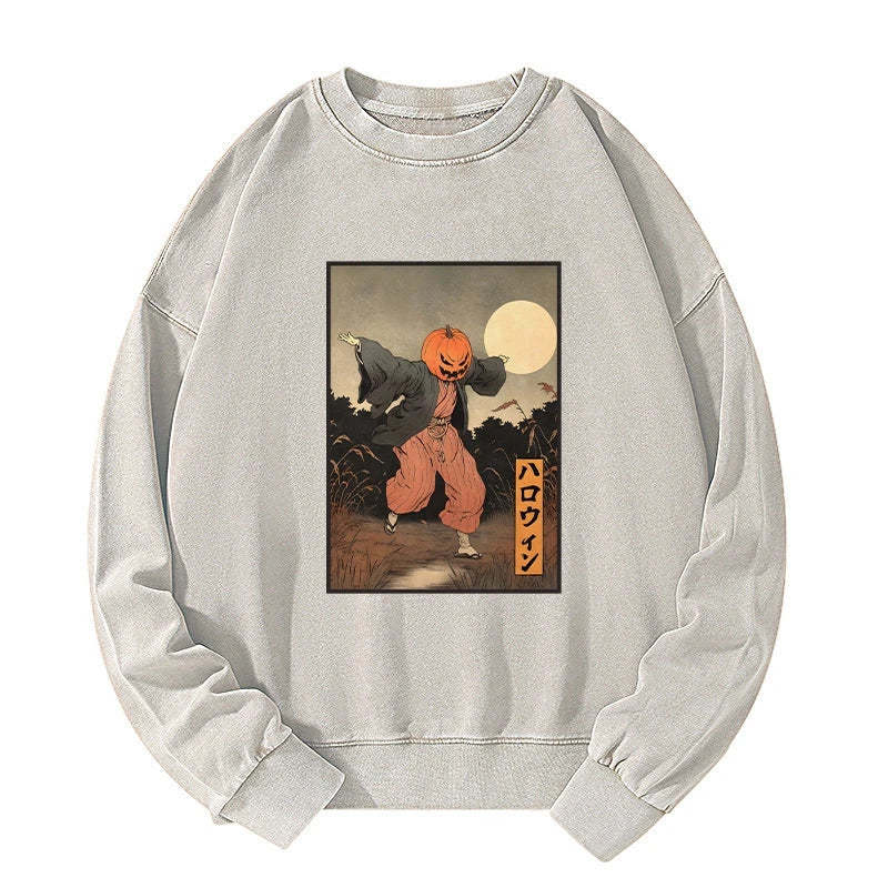 Tokyo-Tiger Japanese Pumpkin Monster Washed Sweatshirt