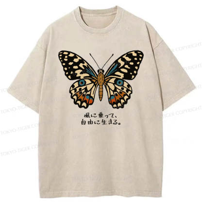 Tokyo-Tiger The Vintage Butterfly Washed T-Shirt