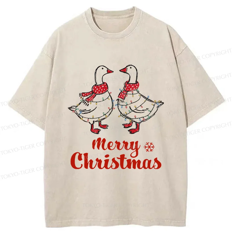 Tokyo-Tiger Christmas Goose Washed T-Shirt