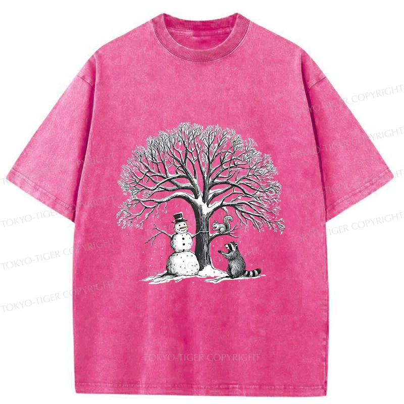 Tokyo-Tiger Animal World In Winter Washed T-Shirt