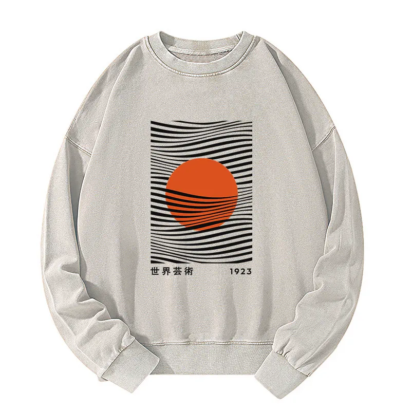 Tokyo-Tiger Minimalist Art Sun Washed Sweatshirt